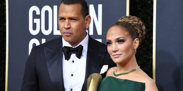 Alex Rodriguez and Jennifer Lopez attend the 77th Annual Golden Globe Awards at The Beverly Hilton Hotel on January 05, 2020 in Beverly Hills, California.