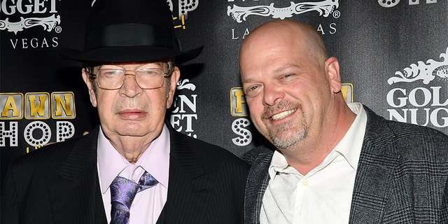Richard 'The Old Man' Harrison, left, father of Rick Harrison, right, passed away on June 25, 2018, at age 77 after a battle with Parkinson's disease.