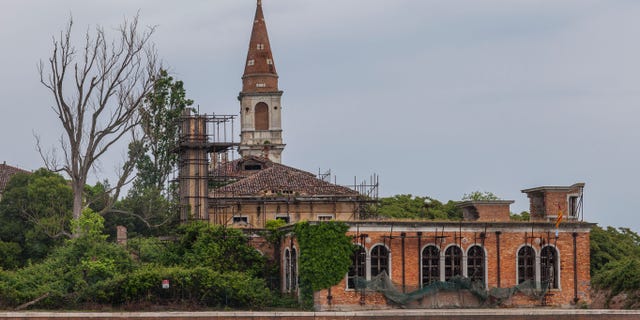 A general view of the 19th century Venetian geriatric hospital in Poveglia island in the Venice lagoon, Italy.