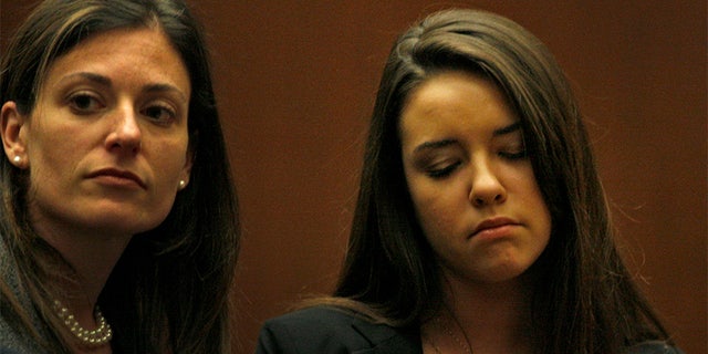 Alexis Christine Neiers(right) flank by her attorney Susan Morris Haber(left) during the sentencing hearing. Neiers, who is charged in a burglary at actor Orlando Blooms house, pleaded guilty Monday in Superior Court in Los Angeles on May 10, 2010.