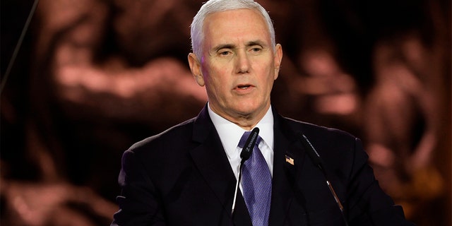 Vice President Mike Pence speaks during the World Holocaust Forum in Jerusalem, Thursday. (Abir Sultan/Pool Photo via AP)