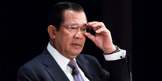 Cambodia's Prime Minister Hun Sen adjusts his glasses during the 25th International Conference on The Future of Asia on May 30, 2019 in Tokyo, Japan. (Photo by Tomohiro Ohsumi/Getty Images)