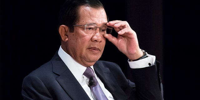 Cambodia's Prime Minister Hun Sen adjusts his glasses during the 25th International Conference on The Future of Asia on May 30, 2019 in Tokyo, Japan. (Photo by Tomohiro Ohsumi/Getty Images)