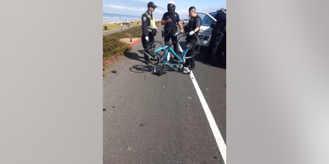 Tom Sovilla's bike following the crash.