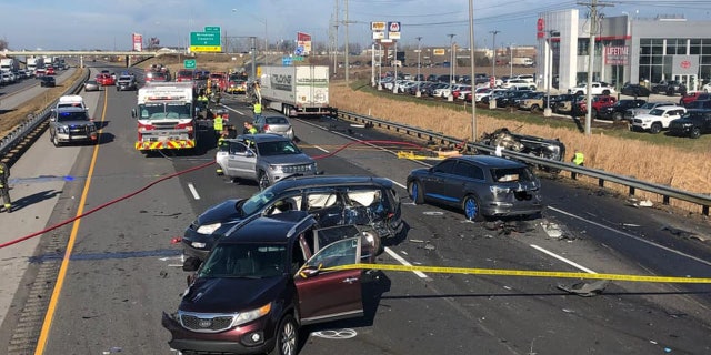 The crash happened on the northbound lanes of Interstate 65 around 11 a.m. on Sunday.