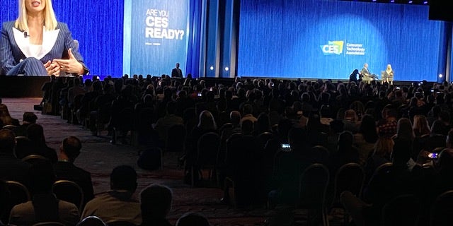 Ivanka Trump took part in the keynote talk with Gary Shapiro, president of the Consumer Technology Association, which organizes CES. (Stephanie Bennett, Fox News)