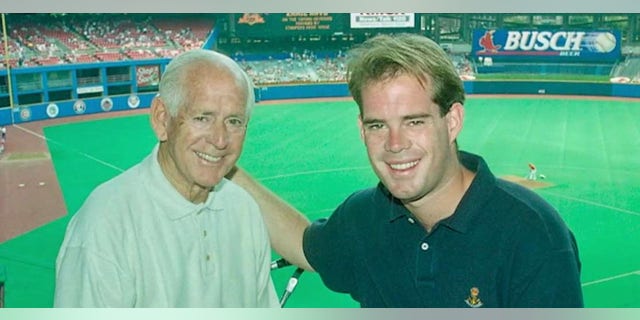 Joe Buck is seen with his father, legendary sportscaster Jack Buck, who died in 2002.