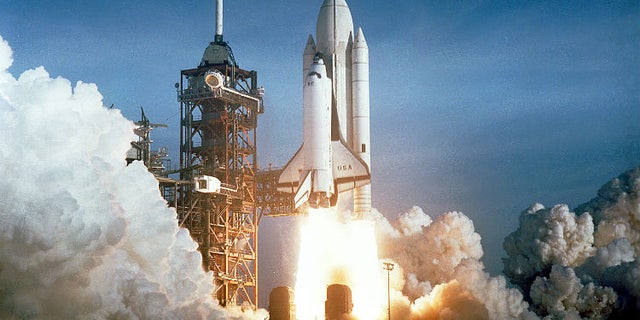 The first launch of the space shuttle Columbia, and the first launch of the space shuttle. More than two decades later, Columbia would make its final (and disastrous) flight where all seven astronauts on board were killed in a fiery crash. Image: NASA.