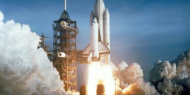 The first launch of the space shuttle Columbia, and the first launch of the space shuttle. More than two decades later, Columbia would make its final (and disastrous) flight where all seven astronauts on board were killed in a fiery crash.  Image: NASA.