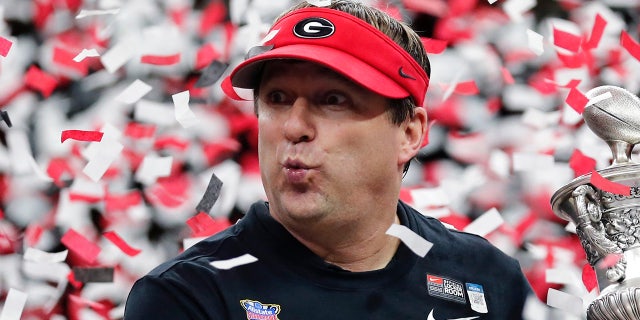 Georgia head coach Kirby Smart is back for another season. Georgia won 26-14. (AP Photo/Brett Duke)