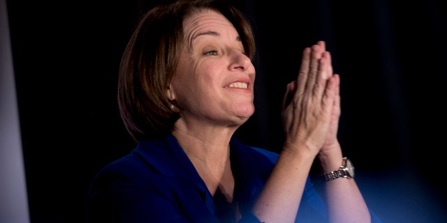 Democratic presidential candidate Sen. Amy Klobuchar, D-Minn., speaks at 