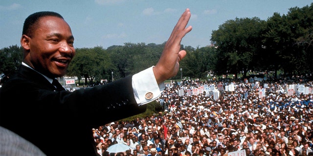 Dr. Martin Luther King Jr. giving his I Have a Dream speech to huge crowd gathered for the Mall in Washington DC during the March on Washington for Jobs &amp; Freedom (aka the Freedom March). (Photo by Francis Miller/The LIFE Picture Collection via Getty Images)