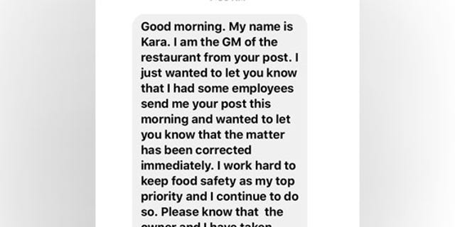 Holieb shared an image of a message he received from the general manager of McDonald & # 39; s.