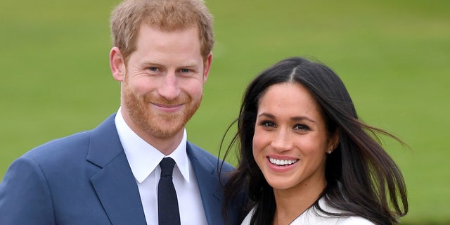 Prince Harry and Meghan Markle attend an official photocall to announce their engagement at The Sunken Gardens at Kensington Palace on Nov. 27, 2017 in London, England.