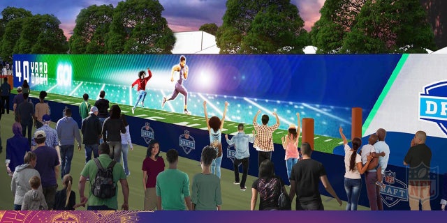 NFL Draft rendering of the fan experience.