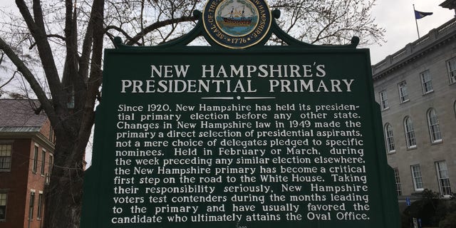 New Hampshire has held the first primary in the race for the White House for 100 years.  A sign next to the Statehouse in Concord, NH spotlight's the state's treasured primary status.