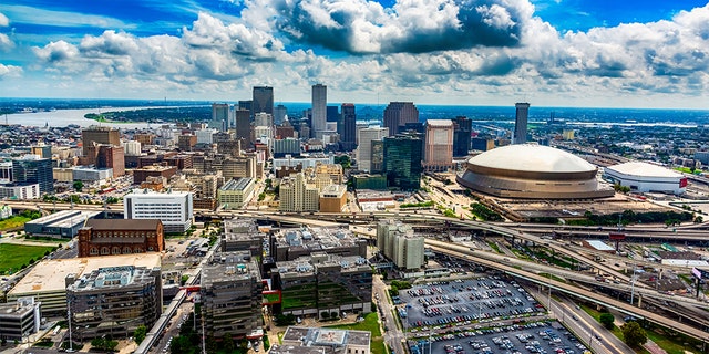 The downtown and surrounding areas of New Orleans, Louisiana