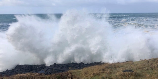 A 7-year-old girl was killed and her 4-year-old brother is missing after they and their father were swept into the ocean Saturday, on the Oregon coast amid a high-surf warning.