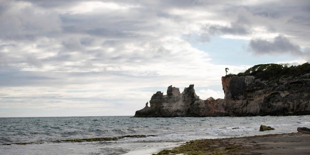 A natural formation known as "Punta Ventana," or Window Point, stands without the bridge that once created the formation of the window, or a hole, in Guayanilla, Puerto Rico.