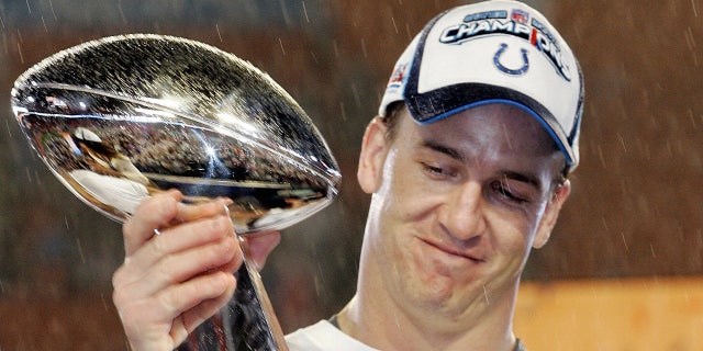 Peyton Manning won his first tile at Super Bowl XLI (JEFF HAYNES/AFP via Getty Images)