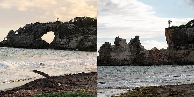 Local officials said the rock formation had been damaged by previous termors before the quake on Monday.