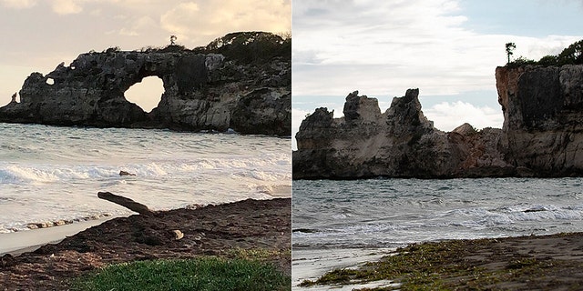Local officials said the rock formation had been damaged by previous termors before the quake on Monday.