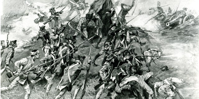 Illustration showing fighting during the second battle of Savannah, Ga., during the American Revolution, October 1779. Illustration by A.I. Keller.