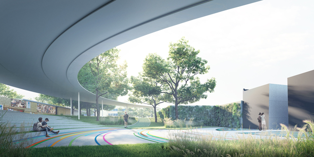 A conceptual drawing of the soon-to-be built Pulse Memorial which will replace the Interim Pulse Memorial (Coldefy & Associés with RDAI/onePULSE Foundation).