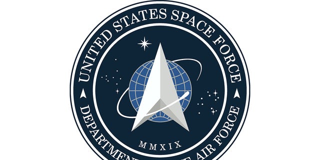 The flag is derived from the Space Force seal, seen here.