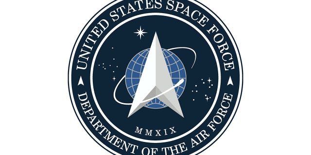 The flag is derived from the Space Force seal, seen here.