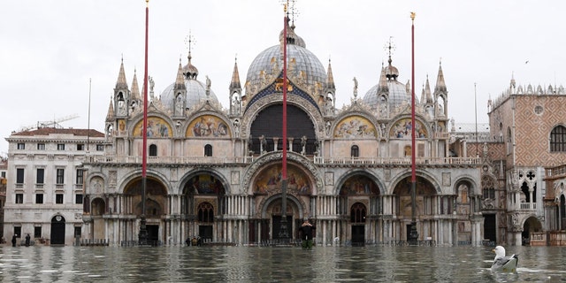 Saint Mark's Basilica was flooded in mid-November. The adjacent piazza was also submerged in three feet of water.