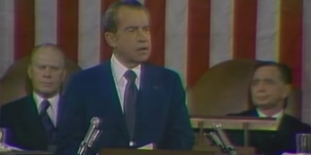 Richard Nixon addressed Congress in his 1974 State of the Union speech.