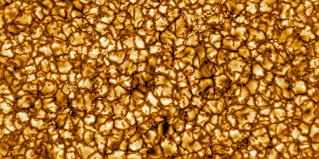 A cropped section of the Inouye Solar Telescope’s first light image of the Sun's surface. (NSO/AURA/NSF)