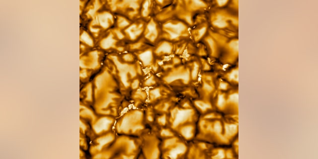 This image captured by the Daniel K. Inouye Solar Telescope in Hawaii is the highest-resolution image of the Sun's surface ever taken, according to the National Science Foundation. (NSO/AURA/NSF)