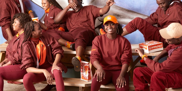To release the line, Popeyes used its own team members as models and announced that 100 percent of the limited-edition collection would go to the Popeyes Foundation, its charitable arm.
