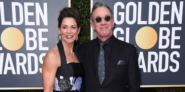 Jane Hajduk, left, and Tim Allen arrive at the 77th annual Golden Globe Awards at the Beverly Hilton Hotel on Sunday, Jan. 5, 2020, in Beverly Hills, Calif. (Photo by Jordan Strauss/Invision/AP)