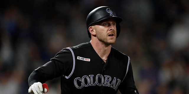 This Sept. 28, 2019, file photo shows Colorado Rockies shortstop Trevor Story in the 10th inning of a game in Denver.