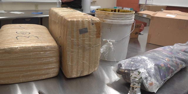 Maricopa County Sheriff's deputies recovered 25 gallons of crude oil marijuana and about 10,000 cartridges of vaping liquid from one operation east of Phoenix. (Stephanie Bennett/Fox News) 