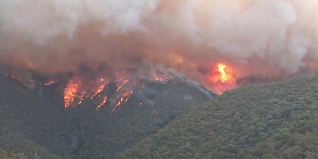 In this image released Thursday, Jan. 2, 2020, from the DELWP Gippland, shows massive smoke rising from wildfires burning in East Gippsland, Victoria.