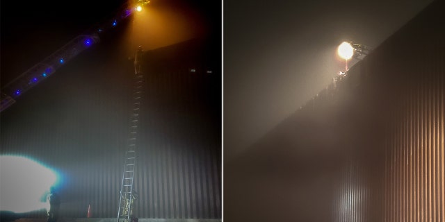 Three people were stuck on top of the new border wall around midnight on Sunday in San Diego.