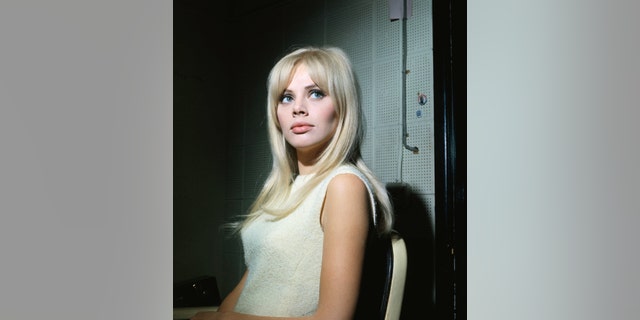 Britt Ekland on the set of the television show 'The Trials of O'Brien.'