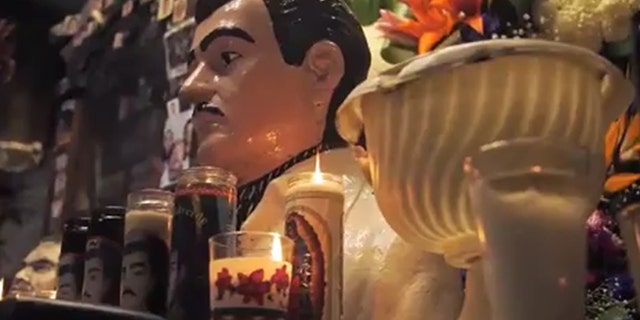 Altar of narco saint in Culiacán, Mexico