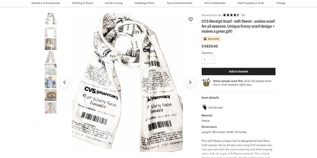 At 59 inches long, the fleece scarf is probably just slightly longer than a traditional paper CVS receipt.