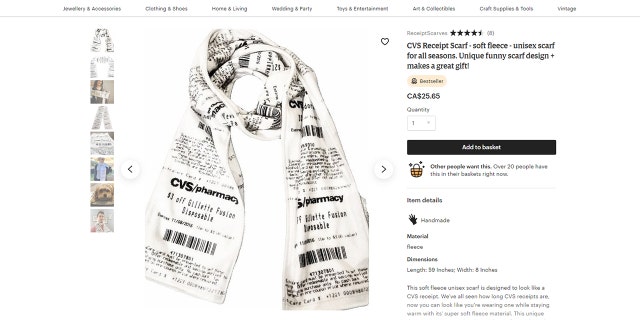 At 59 inches long, the fleece scarf is probably just slightly longer than a traditional paper CVS receipt.