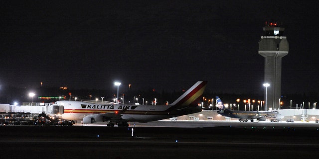 The Boeing 747 aircraft stopped at Ted Stevens Anchorage International Airport in Anchorage, Alaska on Tuesday to refuel.