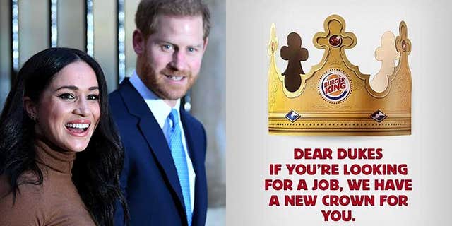 “We found out that the prince and the duchess decided to give up their roles in the royal family and will work to become financially independent,” said Burger King Argentina.