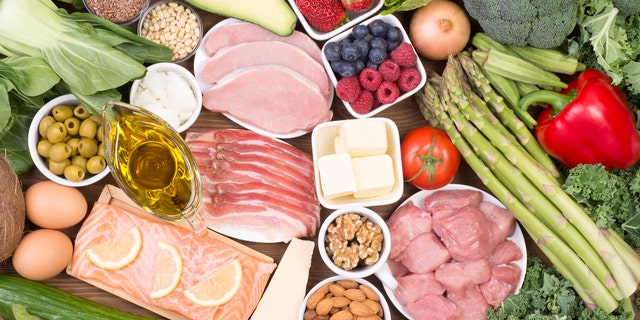 The Med diet encourages consumption of fruit, vegetables, whole-grain breads and cereals, legumes, nuts, seeds and olive oil with moderate amounts of fish, chicken, eggs and dairy and red meat once a week or less.