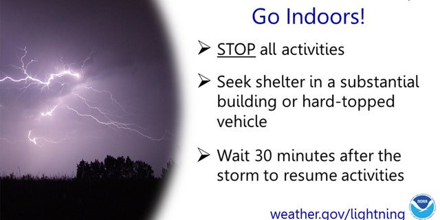 Lightning safety tips from the National Weather Service.