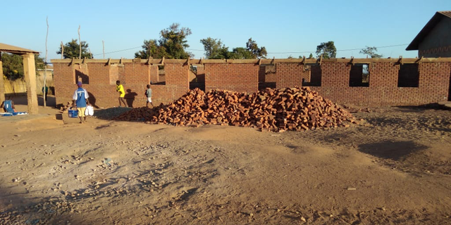 The early stages of the new indoor classroom, following the donations raised in part by White House staffer Carolina Hurley.