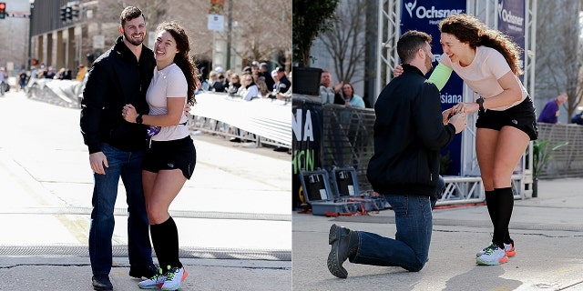 Pittman, an avid runner, had just finished the marathon with a time of 4:01:04, earning her 8th place in her division and 327th overall, when her boyfriend got down and proposed<br>